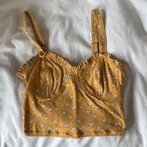 • A&F • Yellow Floral Crop Top